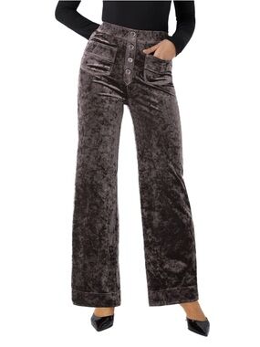 halara high waist straight leg velvet pull on pants